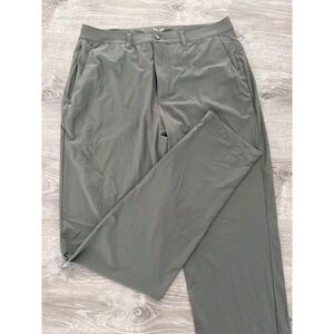 Bison Ridge Men Olive Green Nylon Spandex Straight Leg Casual Pants Size Medium